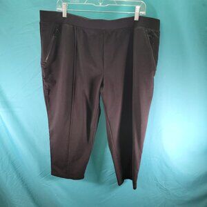 D&Co. Active Womens Black Capri Pants With Zipper Pockets Size XLP